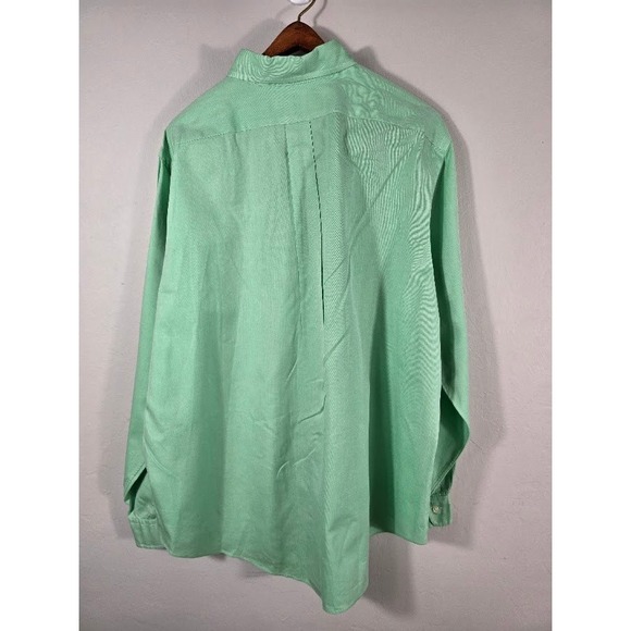 Ralph Lauren Mens Green Striped Classic Fit Long Sleeve Button Down XL 17 1/2 - Picture 2 of 9